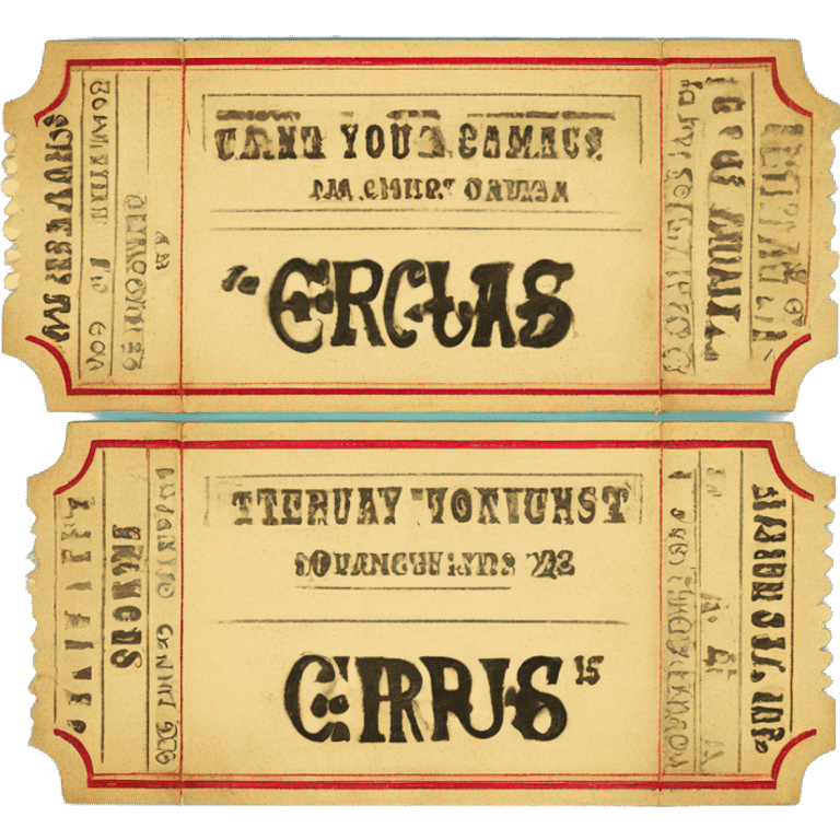 Vintage circus tickets  emoji