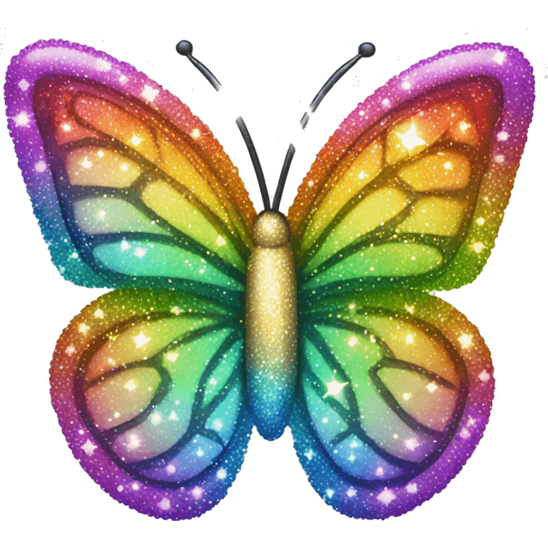 Rainbow butterfly with sparkles  emoji