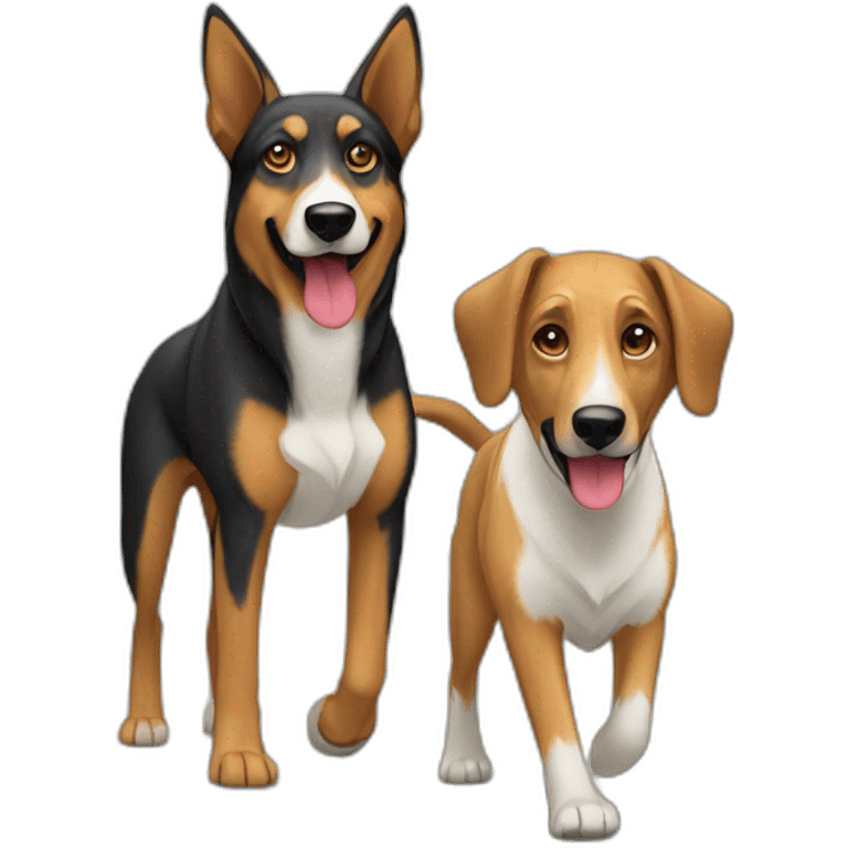 coonhound and German shepherd mix dog walking emoji