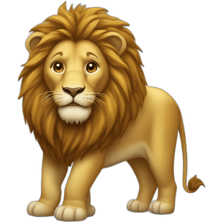 Lion sur un éléphant emoji