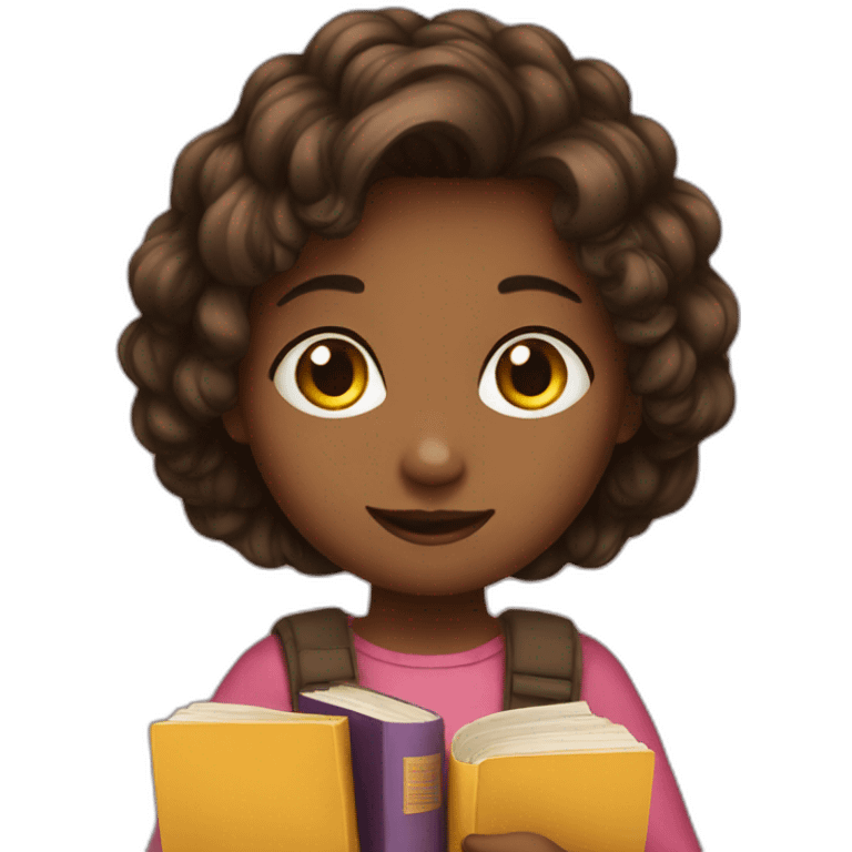 Girl and books emoji