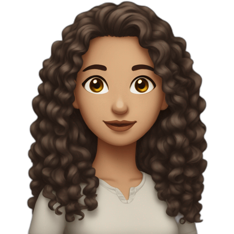 19 year old maghrebian dark long curly haired girl with brown eyes emoji