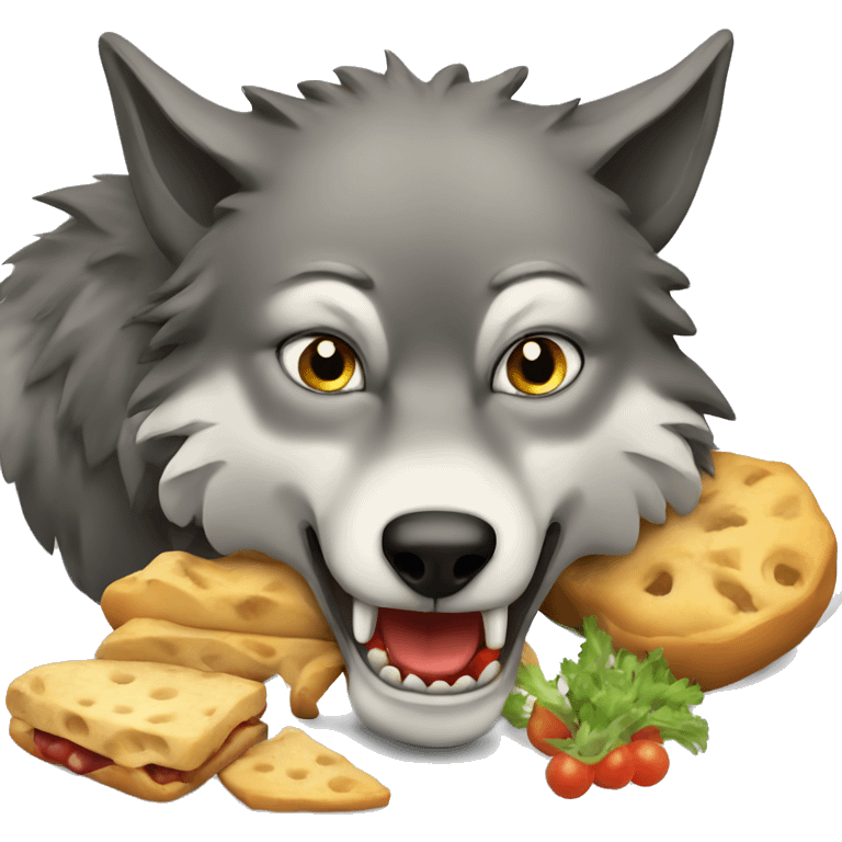 Wolf eating emoji