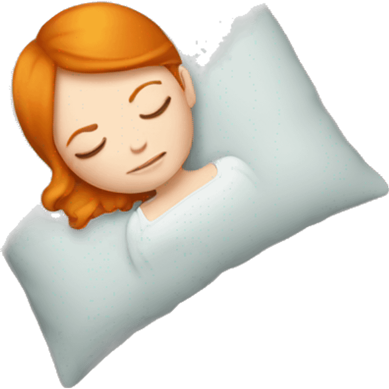 Ginger girl sleeping on a pillow emoji