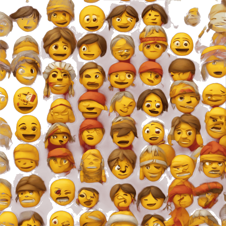 L'indien rouge et jaune  emoji