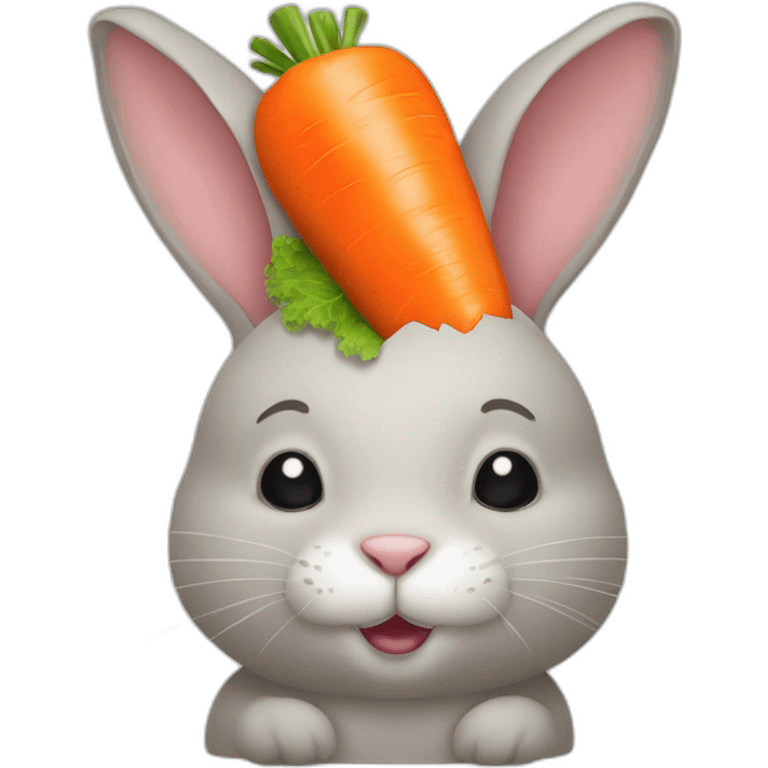 Small rabbit with carrot on head emoji