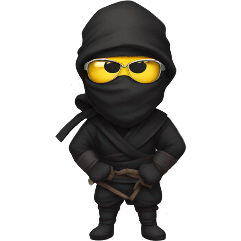 Ninja con bufanda y gafas emoji