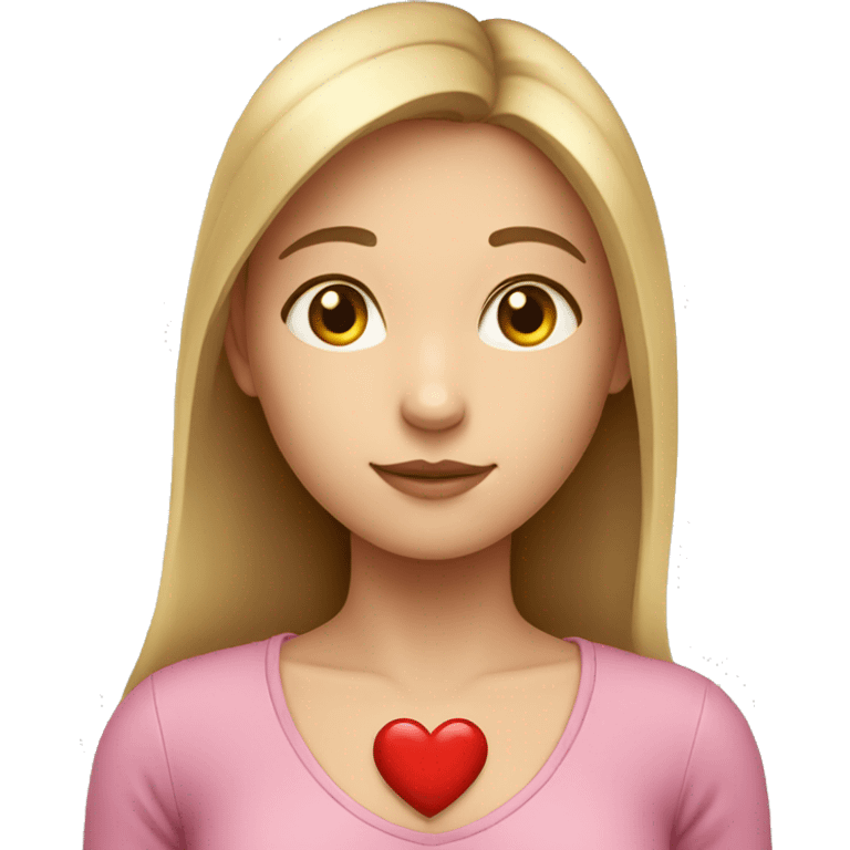 Girl with there heart coming from her chest emoji