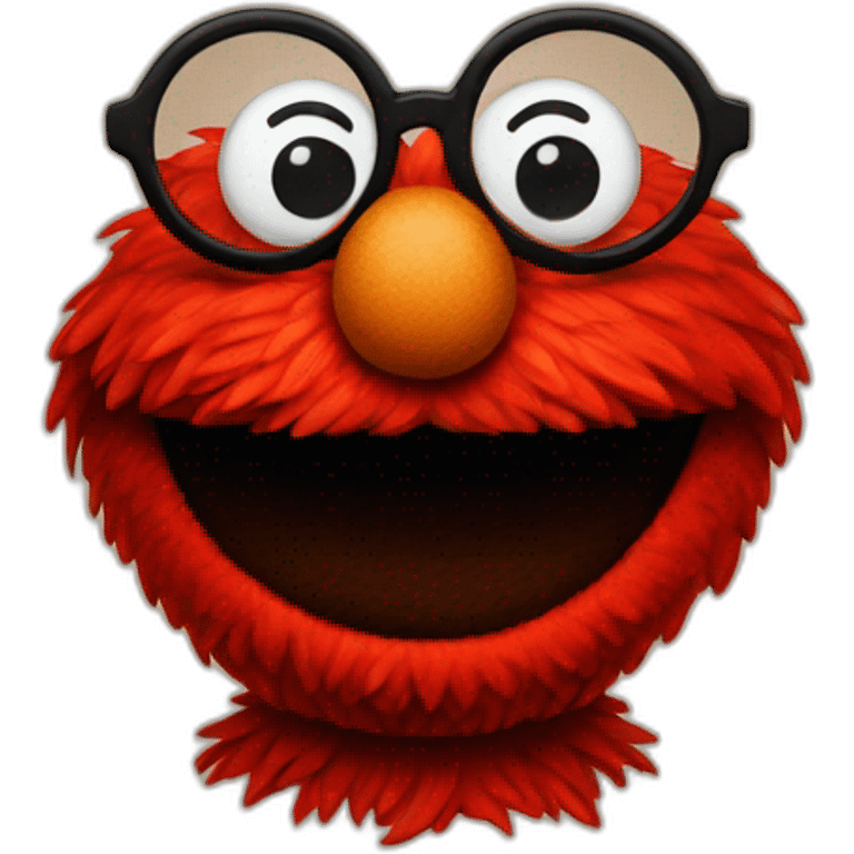 smart elmo with glasses emoji