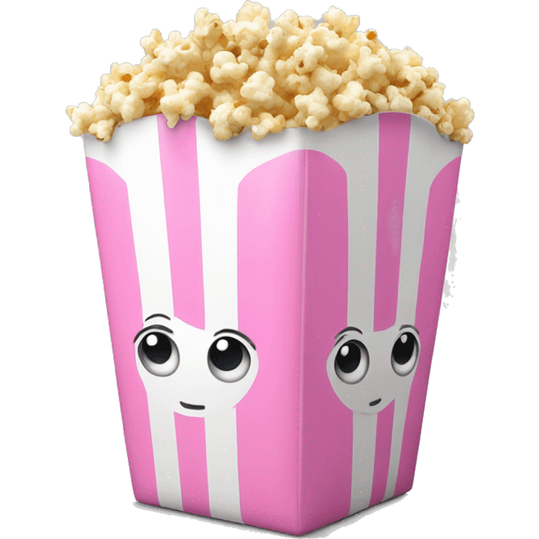 popcorn in pink-white box emoji