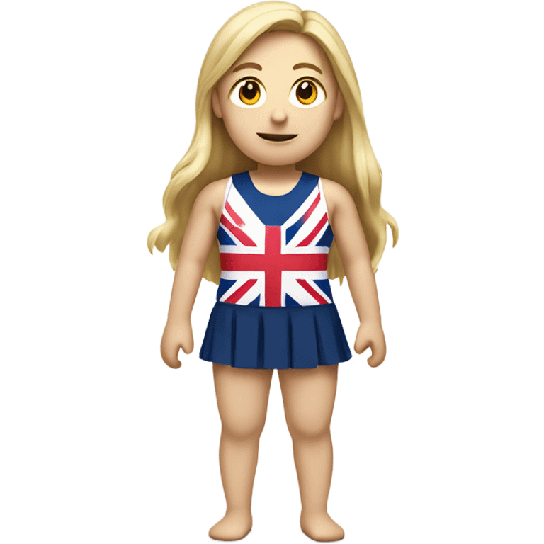 A girl with long blonde hair with wide shoulders wearing a Great Britain rowing swimming suit emoji