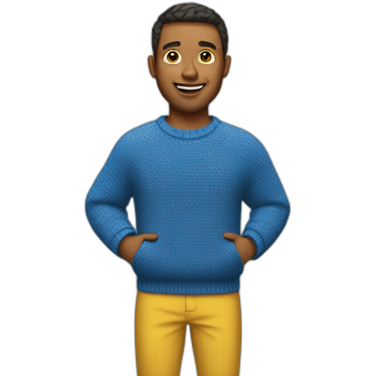 man in blue and yellow sweater emoji