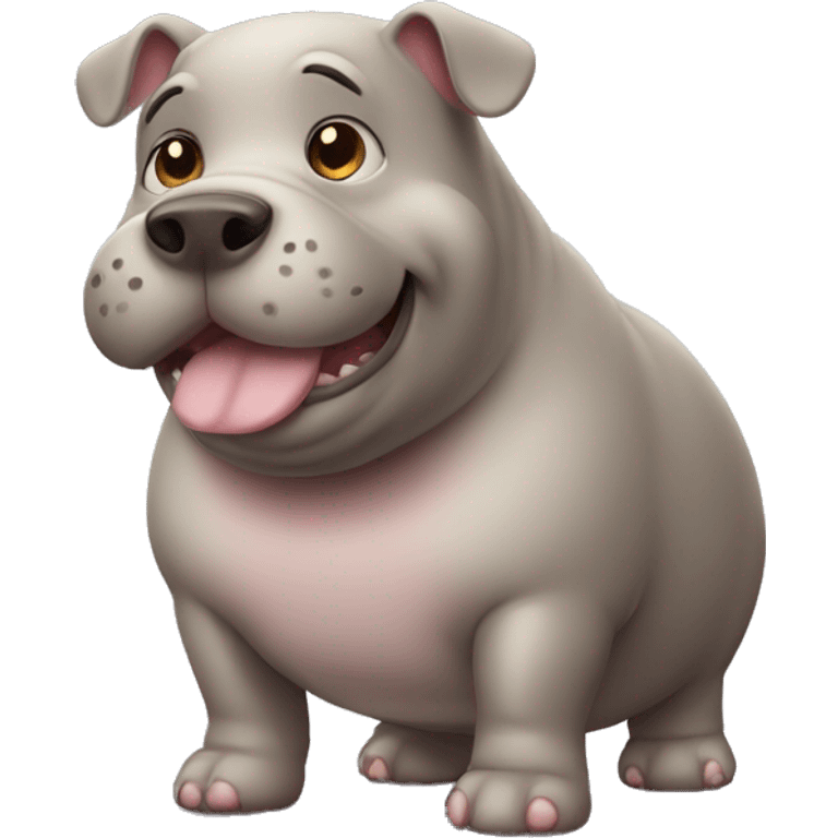 chubby dog hippo with a belly emoji