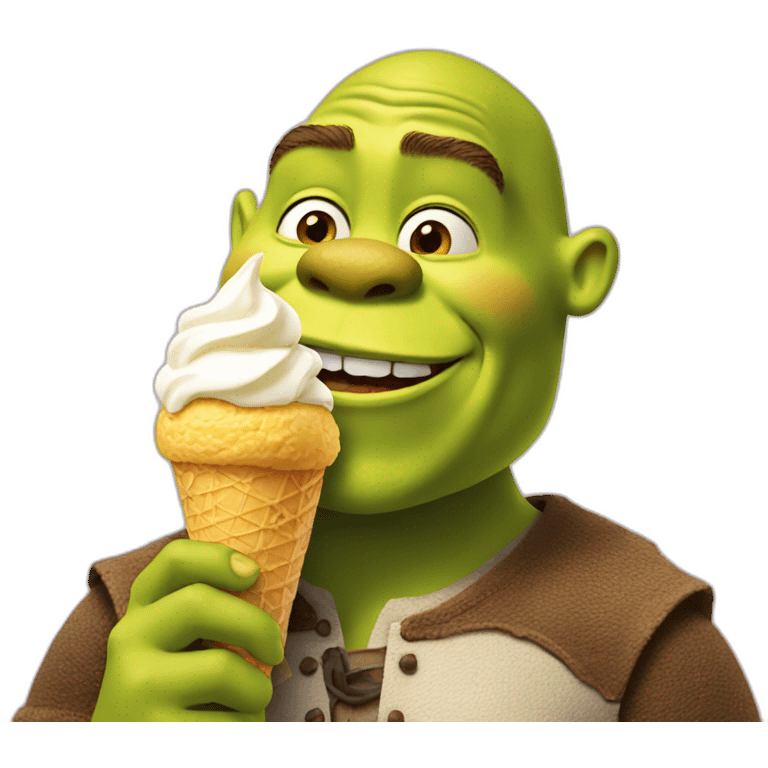 Shrek eating ice cream emoji