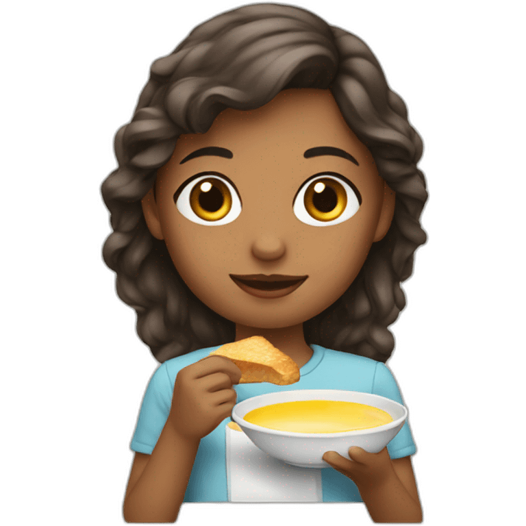 Girl having breakfast emoji