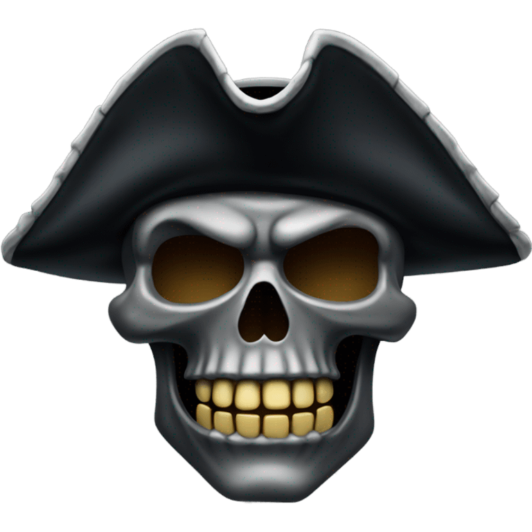 Dark mean pirate skull emoji