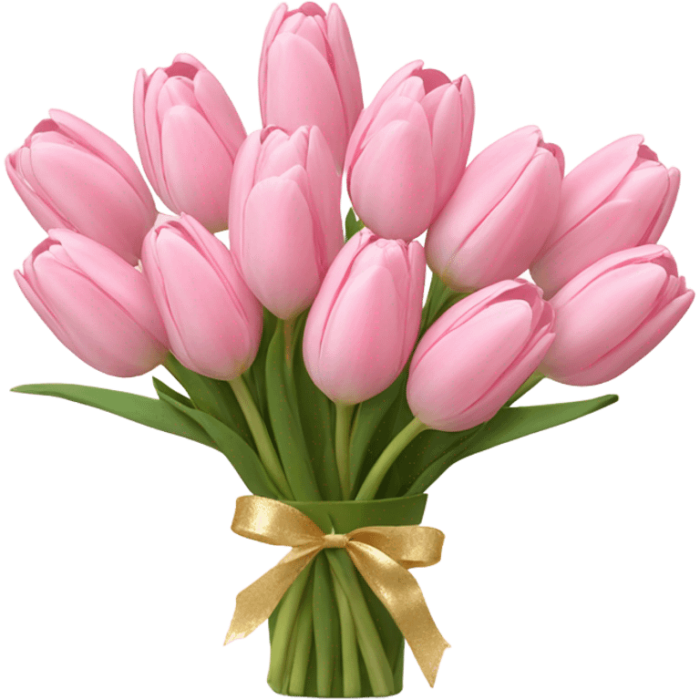 Cute Bouquet of Light pink tulips with blinks emoji