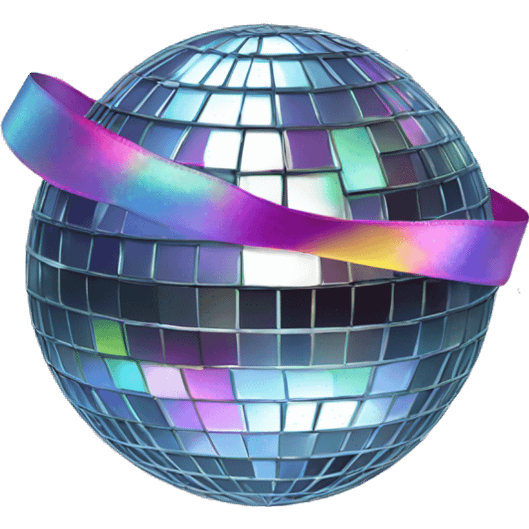 disco ball with ribbon on top emoji