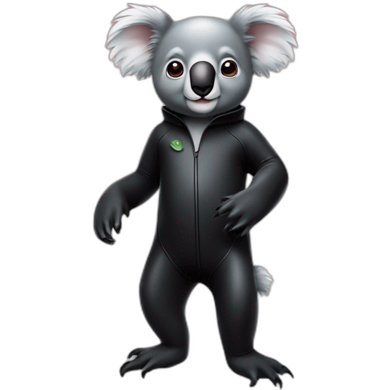 koala in black latex suit emoji