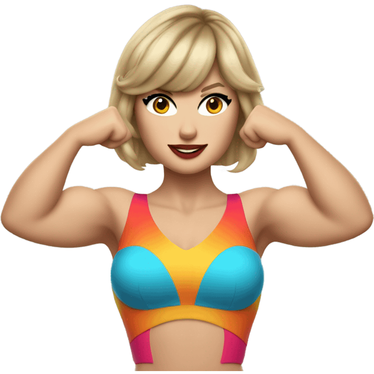  Taylor swift flexing big muscles in costume emoji