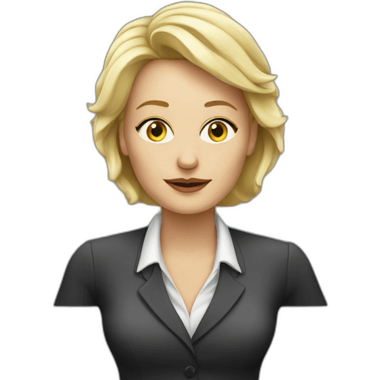 middleaged, female blond CEO smoking emoji