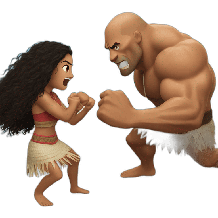 The Rock punching Moana emoji