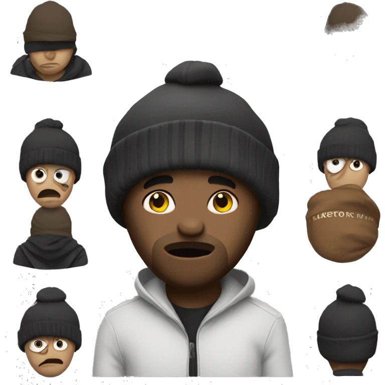 A robber with a beanie  emoji