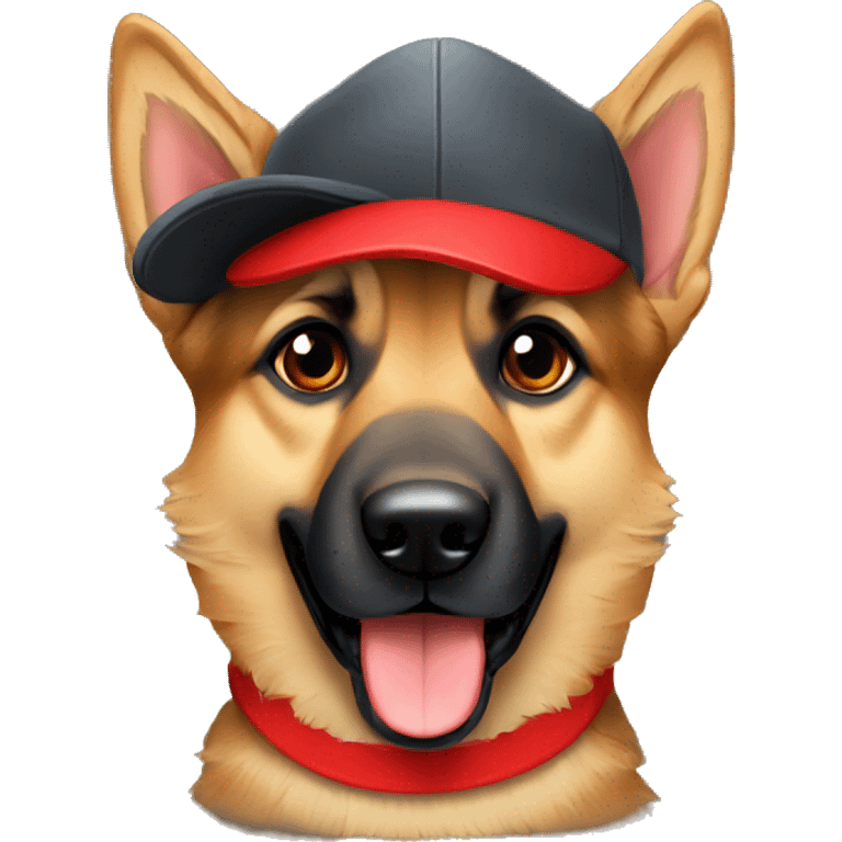 German Shepard with red cap emoji