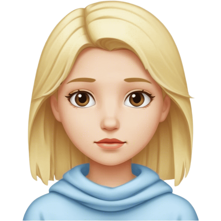 Cold girl with blonde hair emoji