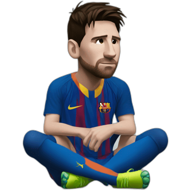 Messi sitting depressed realistic emoji