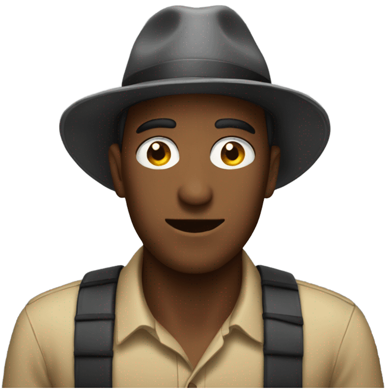 male with hat indoors  emoji