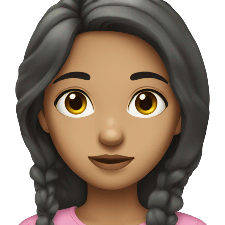 Girl with light olive skin dark hair and eyes that girl emoji