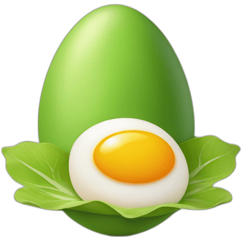 Sunny-side-up egg with sprout on head  emoji