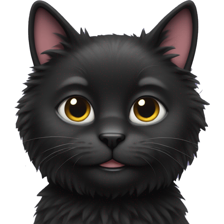 fluffy black cat emoji