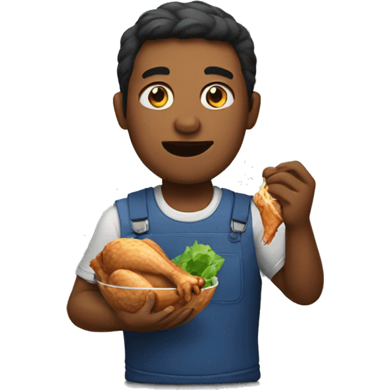  Man eating chicken emoji