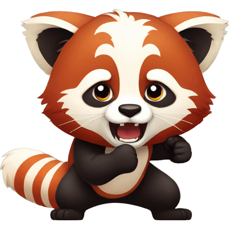 Red panda clenches his fist and is angry emoji