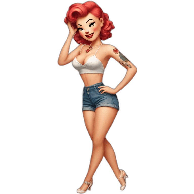 pin up full-body tattoo  emoji