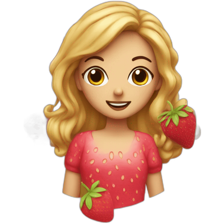 strawberry girl cake emoji