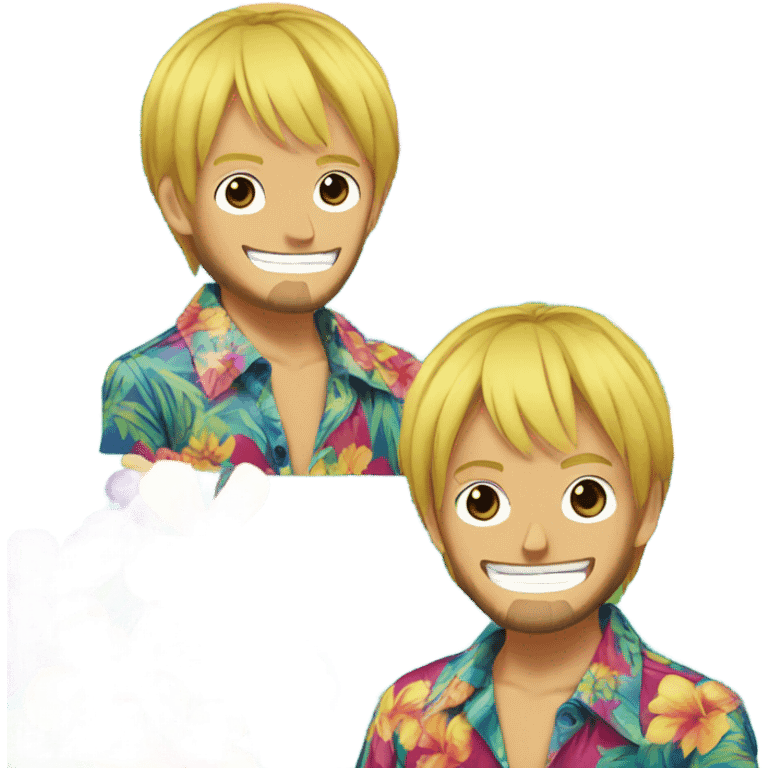 Sanji from One Piece in a Hawaiian shirt emoji