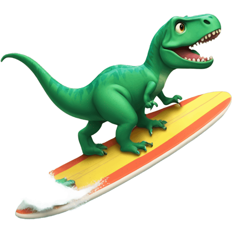 Trex riding a surfboard  emoji