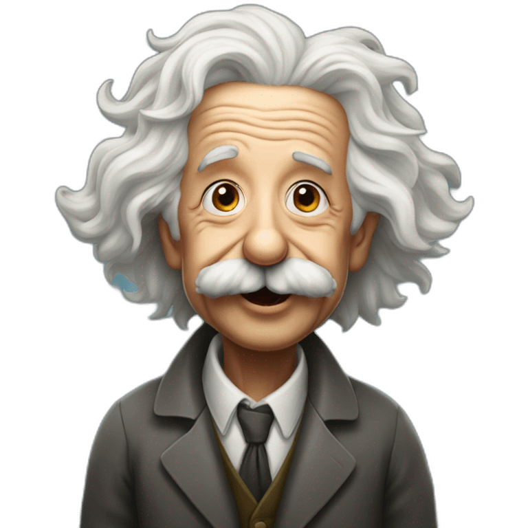 Albert Einstein with tongue stuck out emoji