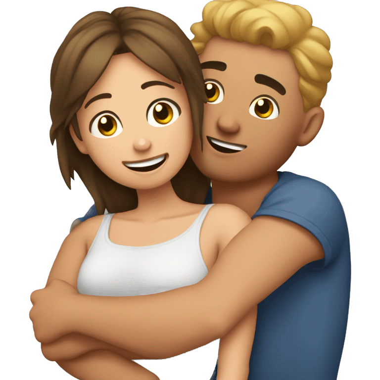 boyfriend being held and cradled by girlfriend  emoji