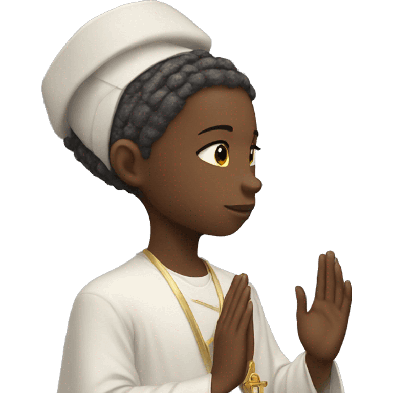 Young femail Priest, with Ankh, in prayer emoji