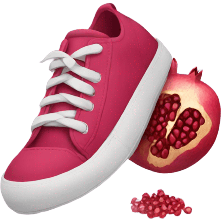 Pomegranate in sneakers emoji