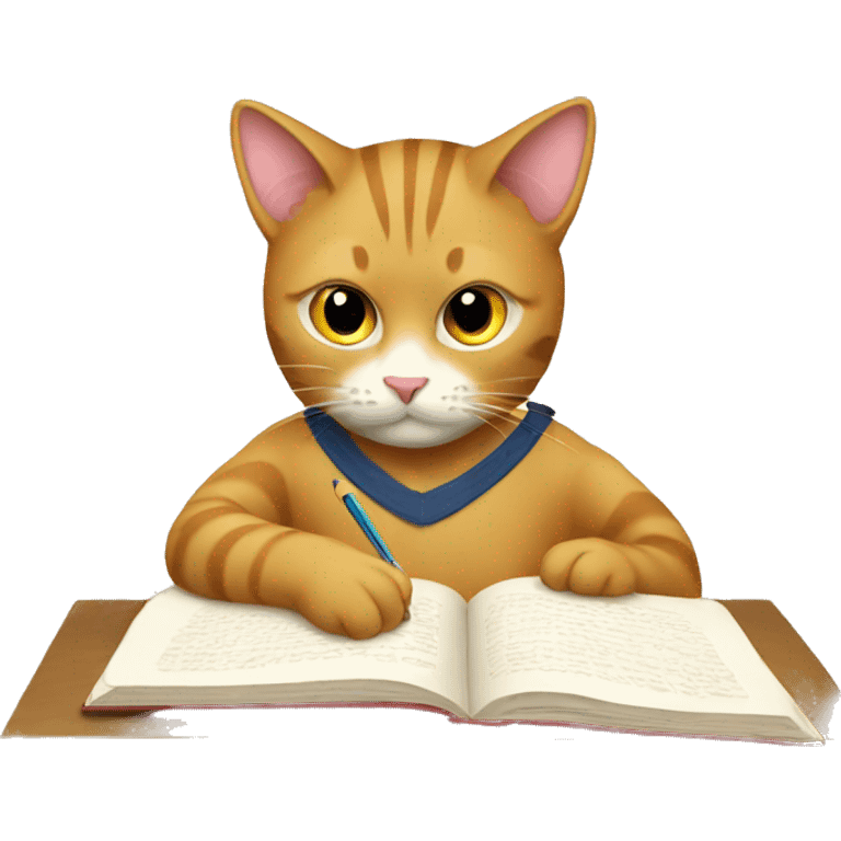 Cat studying emoji