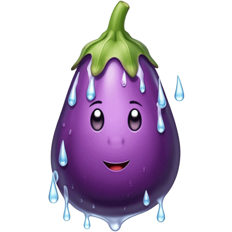 Eggplant with icicles dripping down it emoji