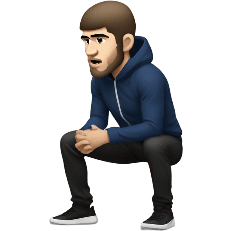 realistic khabib standing Side profile talking emoji