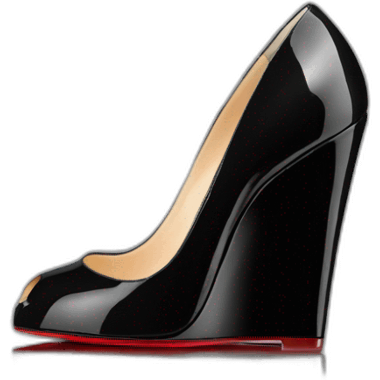 WEDGE heel LOUBOUTIN black PATENT emoji