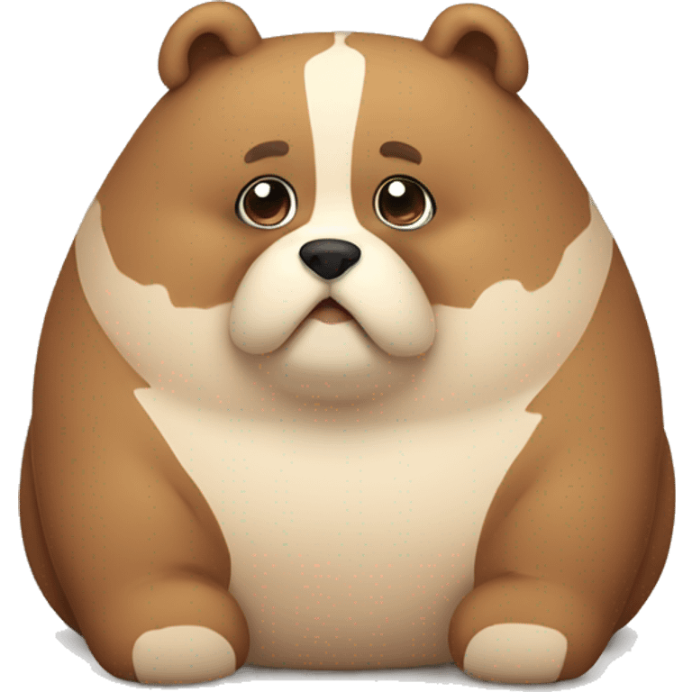 chubby bear dog with a belly emoji