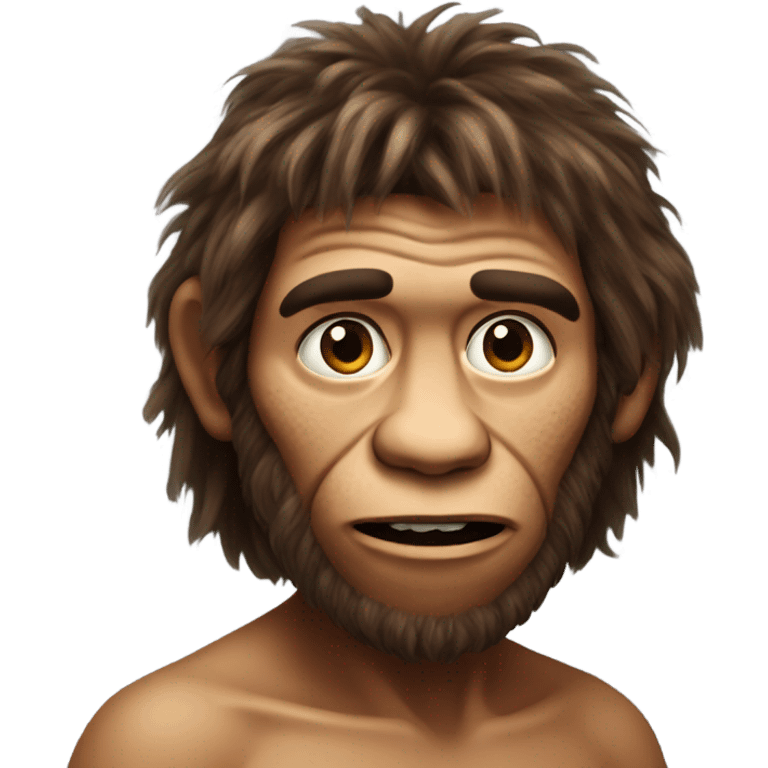 Neanderthal realistic, facial features emoji